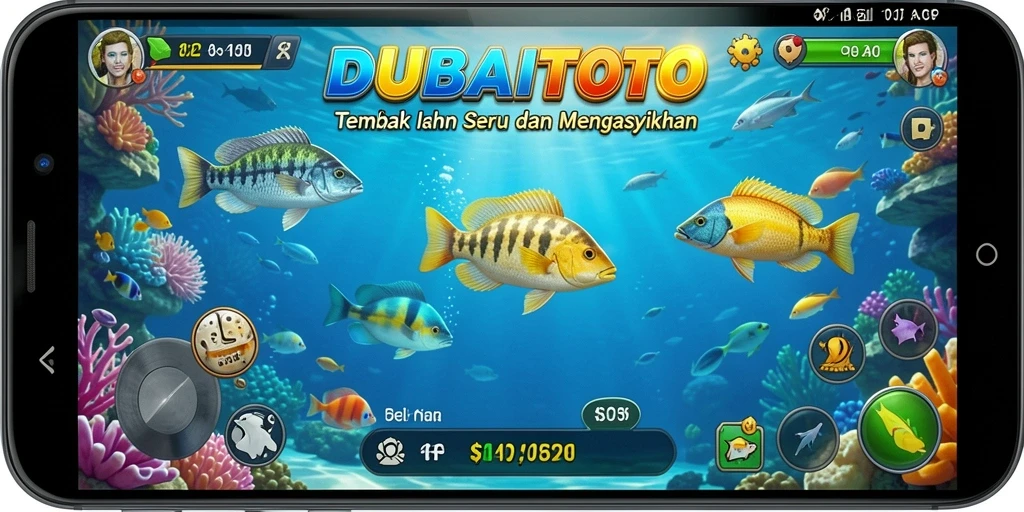 Tampilan menarik dari gameplay DUBAITOTO saat menembak ikan.