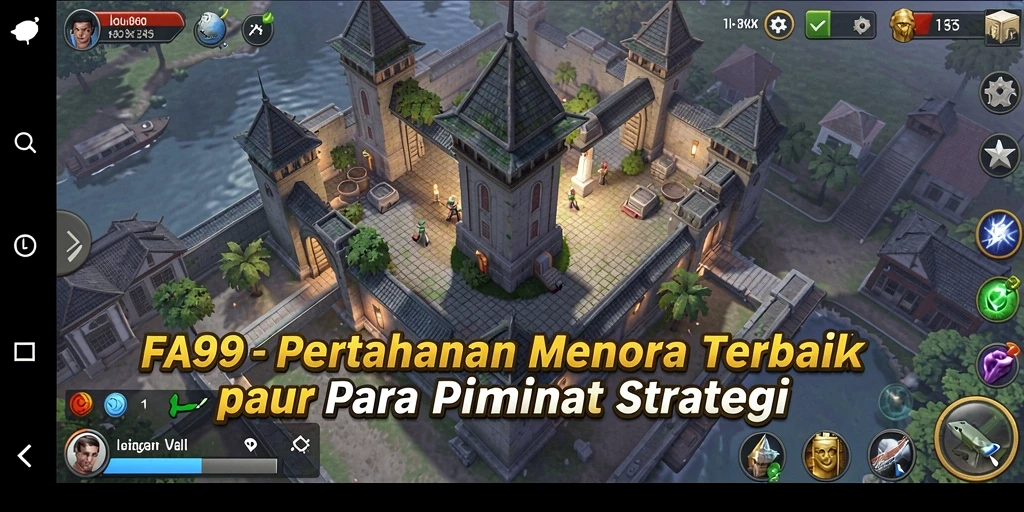Screenshot gameplay menunjukkan aksi menegangkan dalam Tower Defense.