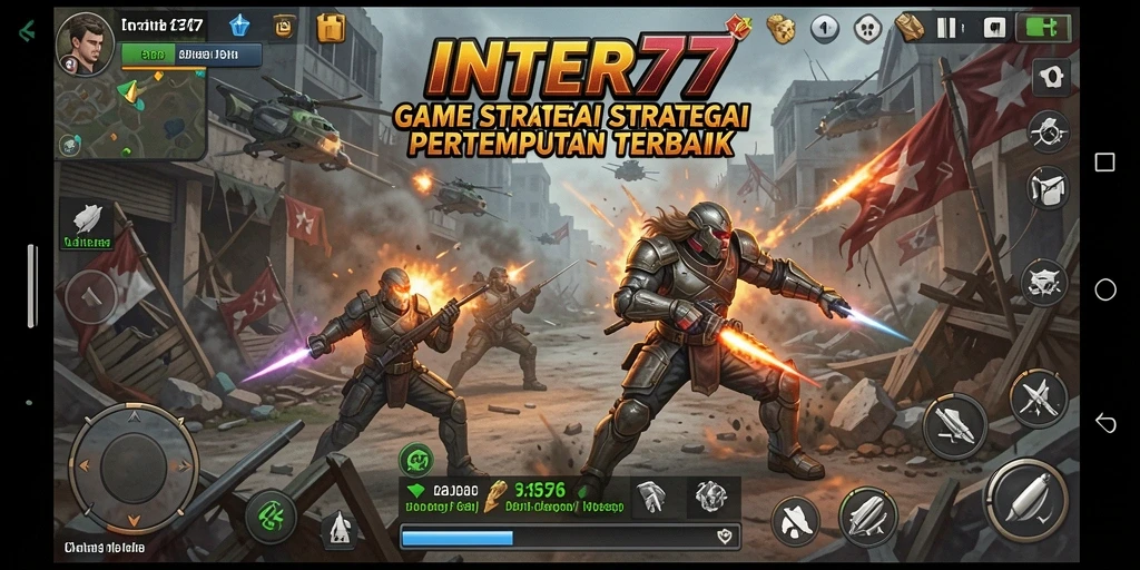 Screenshot gameplay INTER77 yang menunjukkan aksi pertempuran mendebarkan.