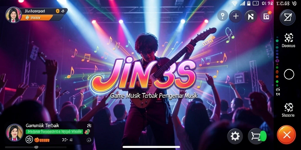 Tampilan menarik gameplay JIN33 dengan ritme musik yang seru.