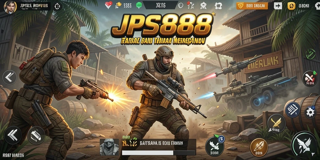 Tampilan gameplay seru di JPS888 dengan aksi Battle Royale yang mendebarkan.
