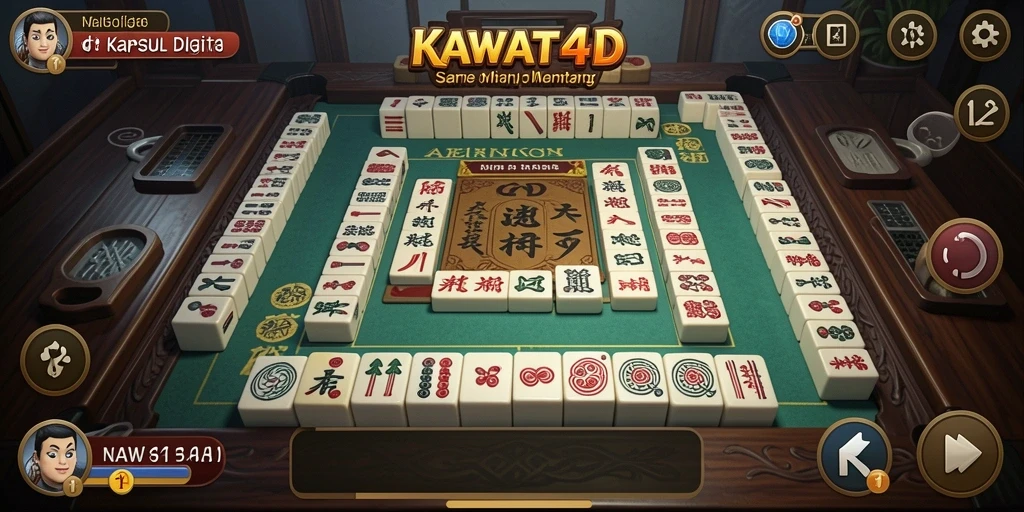 Tampilan gameplay menarik dari KAWAT4D yang menampilkan keseruan Mahjong.