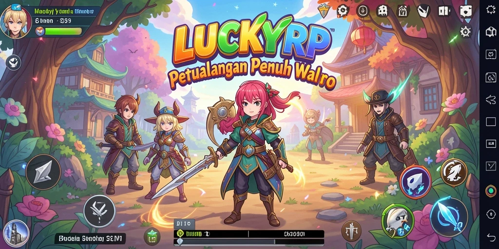 Gameplay LUCKYRP yang menampilkan pertarungan karakter Anime.