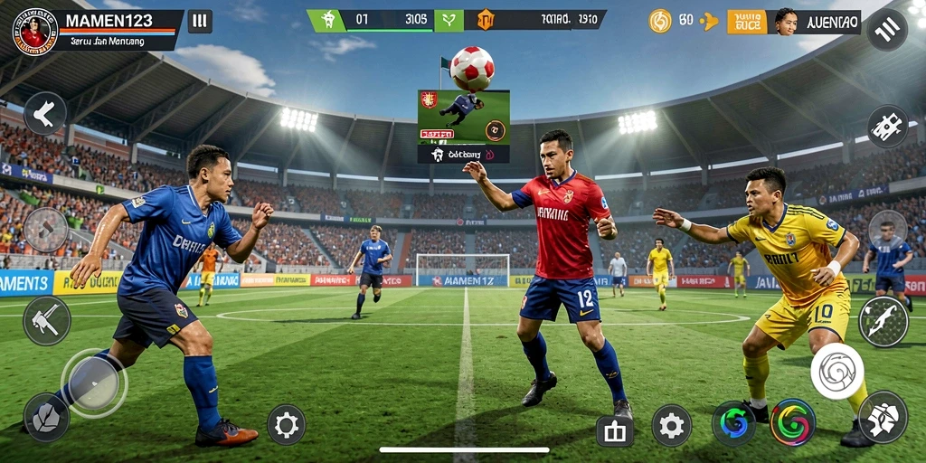 Tangkapan layar utama MAMEN123 dengan gameplay seru olahraga.