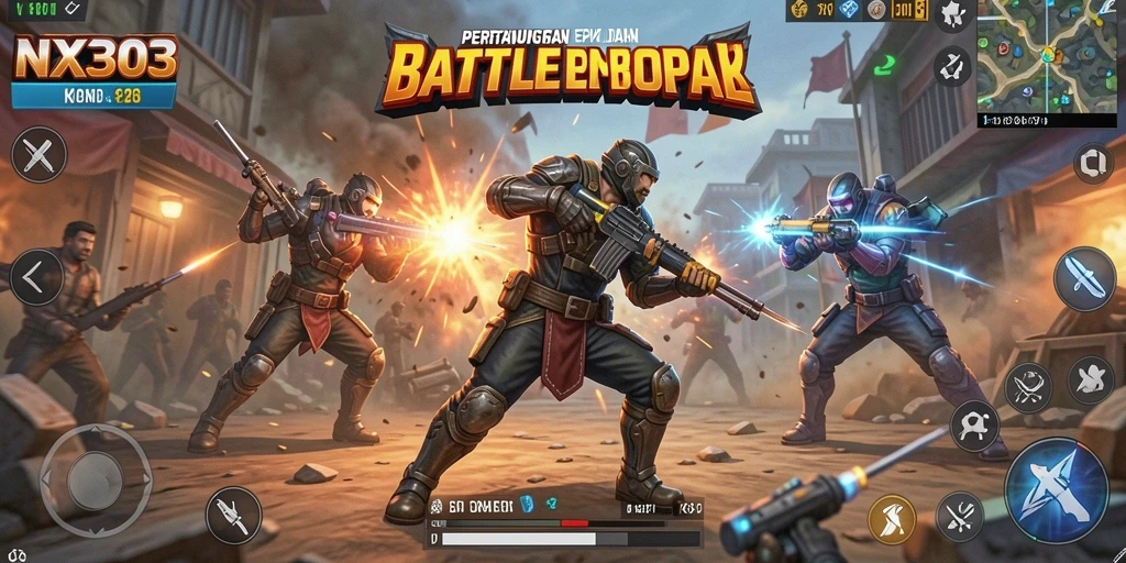 Gameplay seru dengan aksi Battle Royale intens.