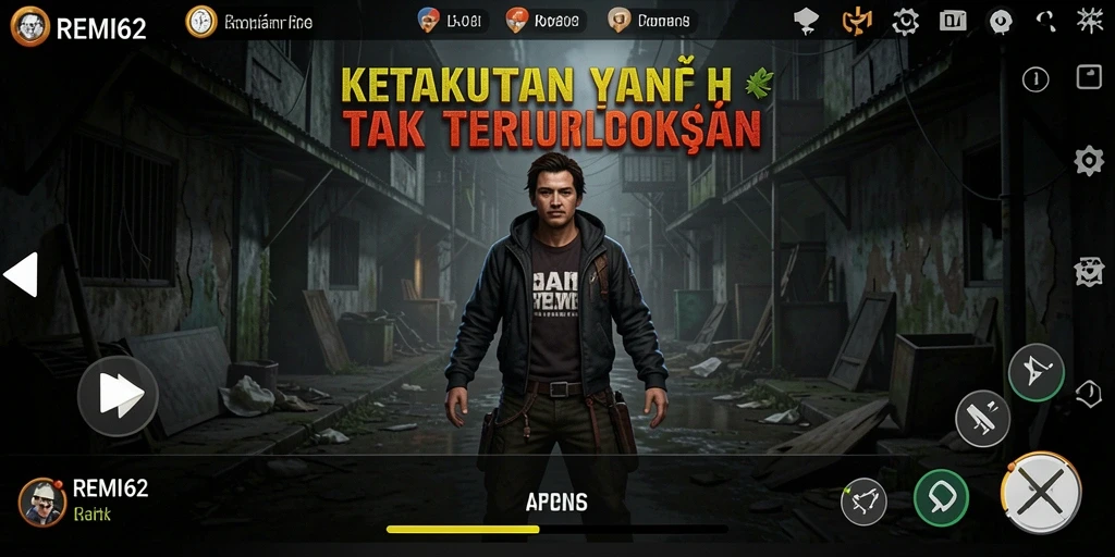 Tampilan gameplay menakutkan di REMI62 dengan suasana Horror yang mencekam.