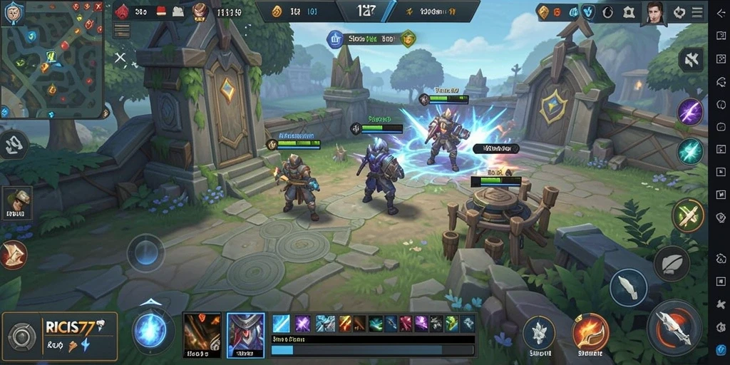 Screenshot gameplay RICIS77 menampilkan aksi strategi yang seru.