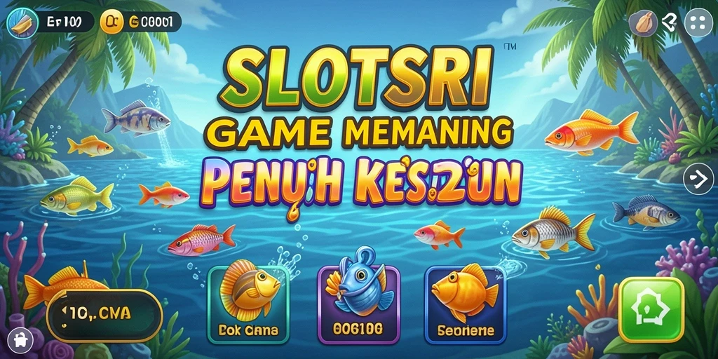 Screenshot SLOTSRI menunjukkan pengalaman memancing yang memukau dan interaktif.