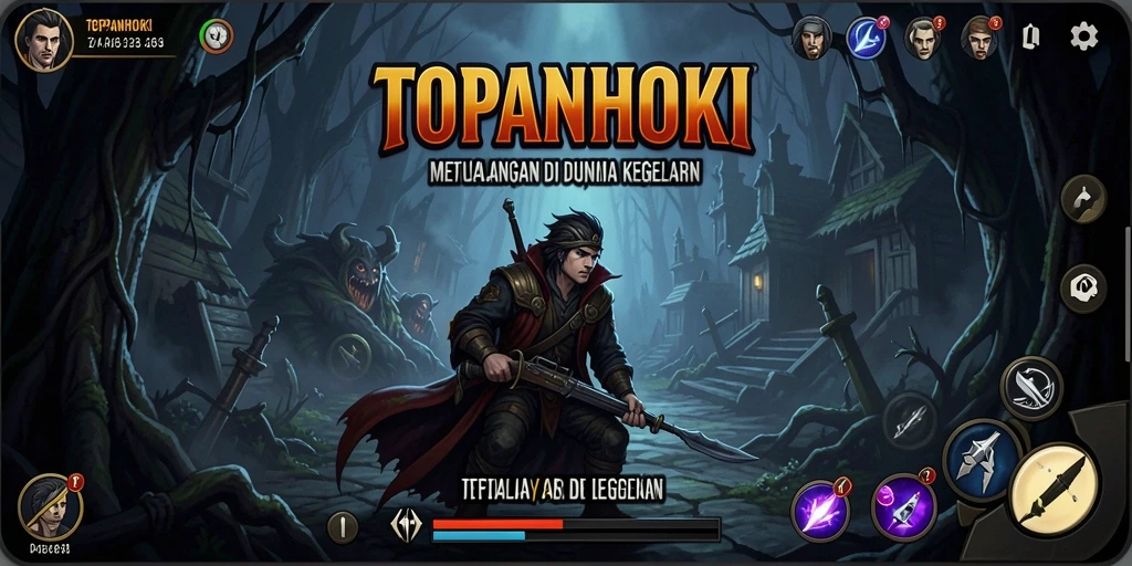 Screenshot gameplay menegangkan dalam TOPANHOKI dengan suasana horror.