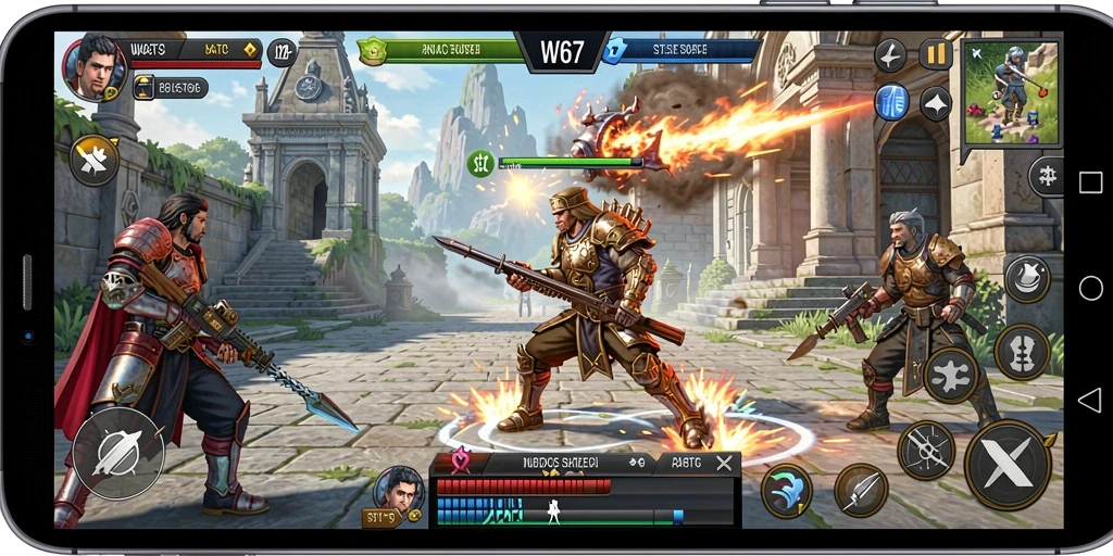 Tampilan gameplay W67 yang penuh aksi strategi dan taktik.